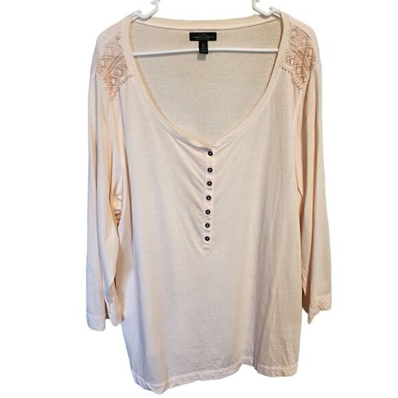 BUNDLE- Lauren Ralph Lauren- Plus Size Women Peach and Cream Long Sleeve Basics - Picture 2 of 12